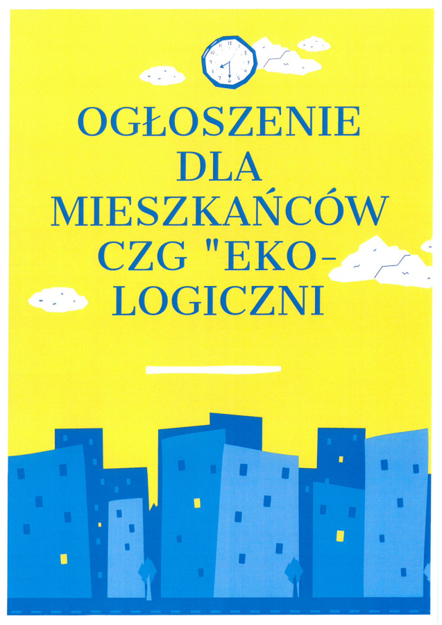 Infografika o treści Ogłoszenie dla mieszkańców CZG-Ekologiczni